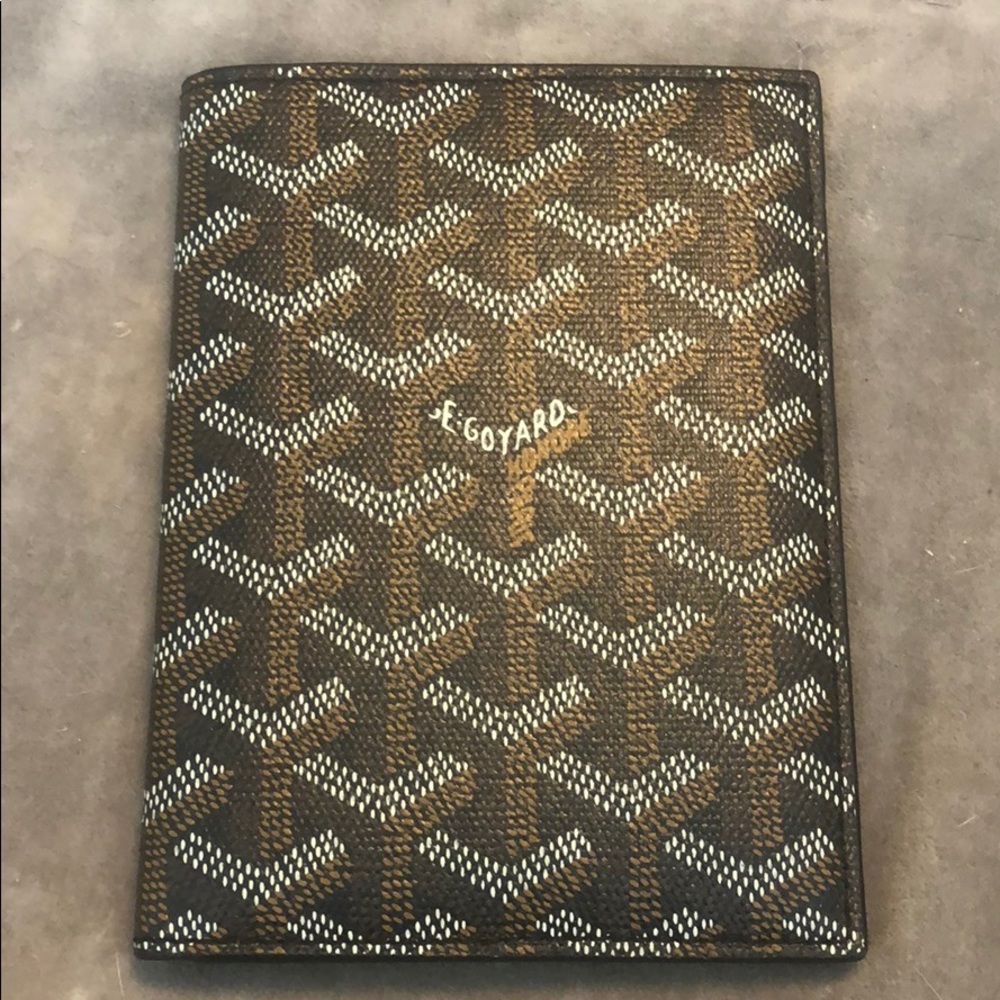 Goyard black passport cover